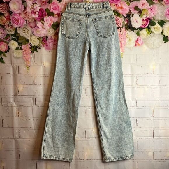 Slashed And Ripped Flared Wide leg Jeans by Highway Jeans size 1 NWT - Picture 6 of 9